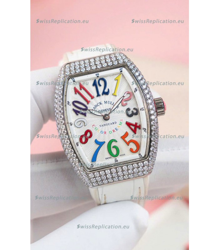 Franck Muller V32 Swiss Quartz Mossanite 1:1 Replica Watch 36MM