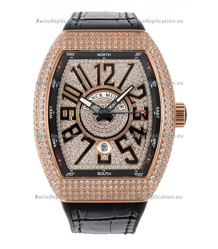 Franck Muller Vanguard V45 Edition in Rose Gold Plating - Black Numerals 