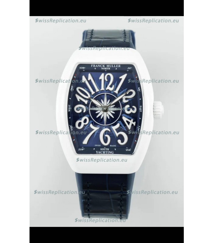 Franck Muller Vanguard Yachting V32 Ceramic Casing Blue Dial/Strap Swiss Replica Watch 