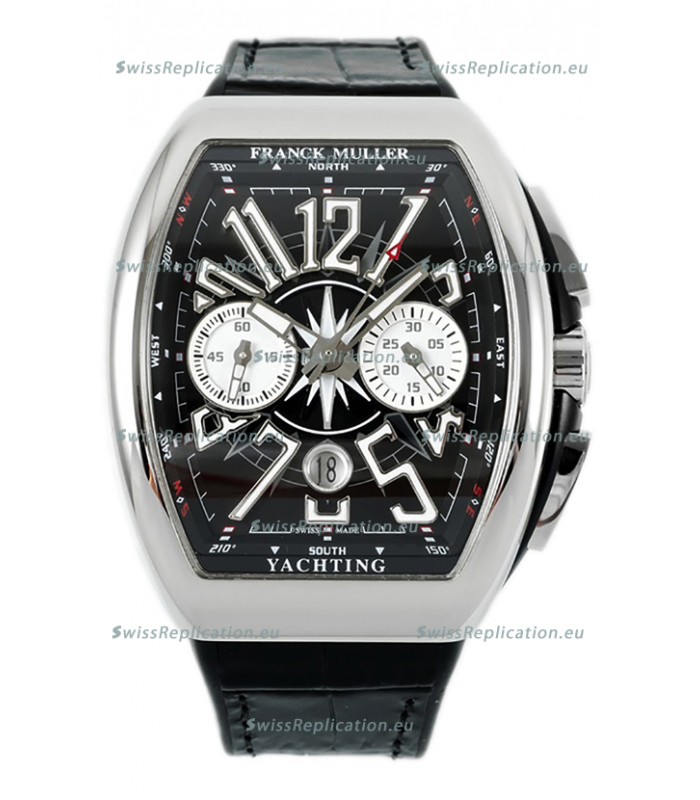 Franck Muller Vanguard V45 Chronograph 904L Steel Black Dial Swiss Watch