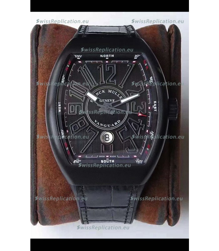 Franck Muller Vanguard DLC Coated Casing Black Indexes Swiss Watch
