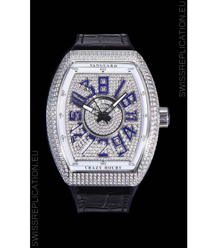 Franck Muller Vanguard Crazy Hours Edition Swiss Replica Watch - Blue Numerals