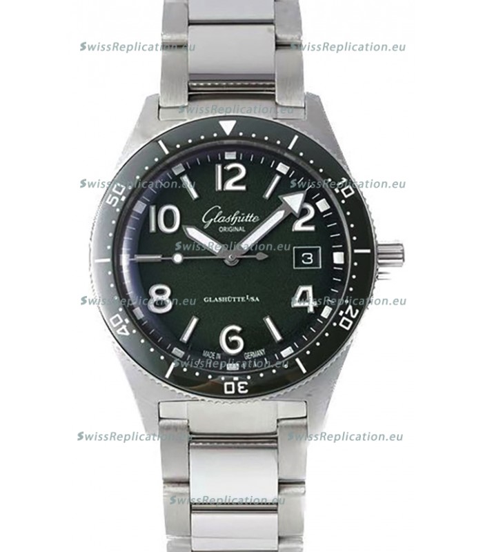Glashütte SeaQ Divers Edition 1:1 Superclone Swiss Replica Watch Green Dial 