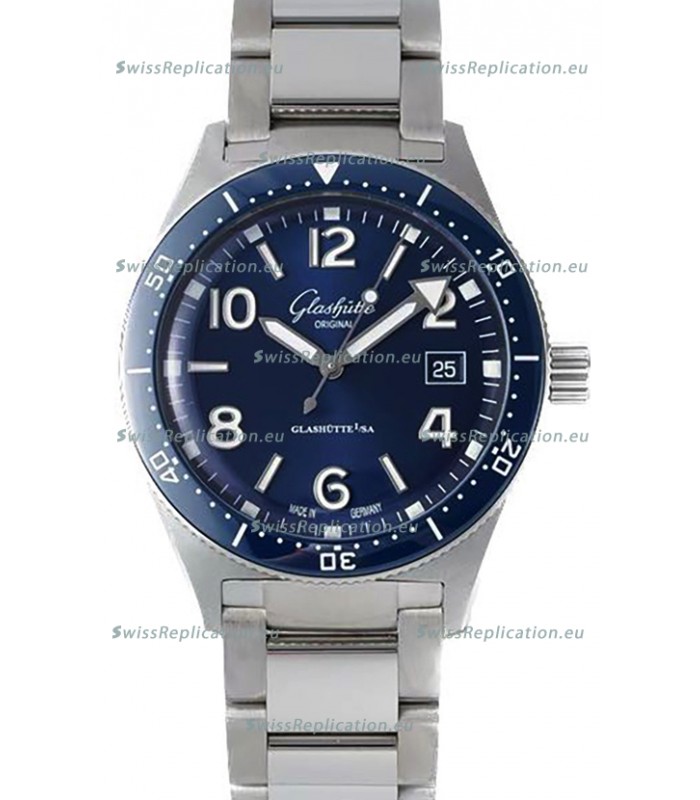 Glashütte SeaQ Divers Edition 1:1 Superclone Swiss Replica Watch Blue Dial 