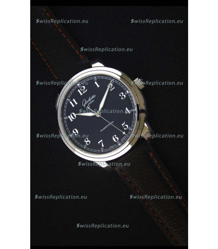 Glashuette Senator Excellence Black Dial Steel Case Swiss Replica Watch
