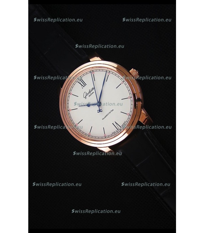 Glashuette Senator Excellence Cream Dial Rose Gold Case Swiss Watch