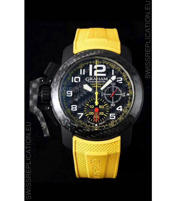 Graham Chronofighter Superlight Carbon Yellow 1:1 Mirror Swiss Replica Watch 