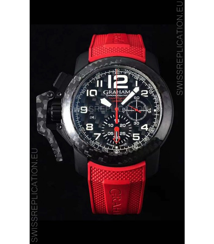 Graham Chronofighter Superlight Carbon Red 1:1 Mirror Swiss Replica Watch 