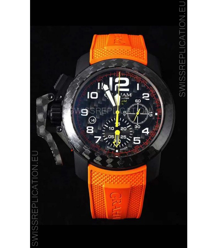 Graham Chronofighter Superlight Carbon Orange 1:1 Mirror Swiss Replica Watch 