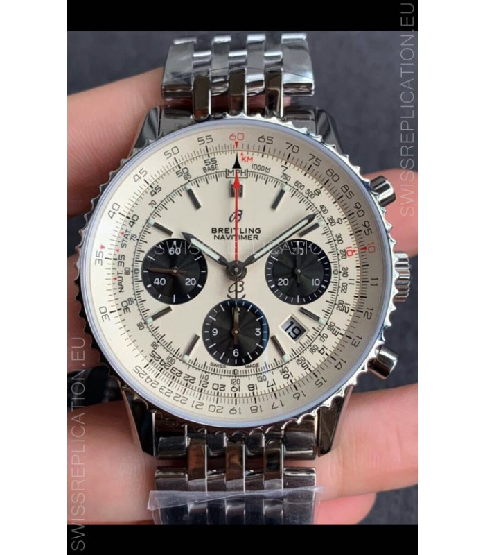 Breitling Navitimer 1 B01 Chronograph Edition 43MM - White Dial 904L 1:1 Mirror Replica Watch