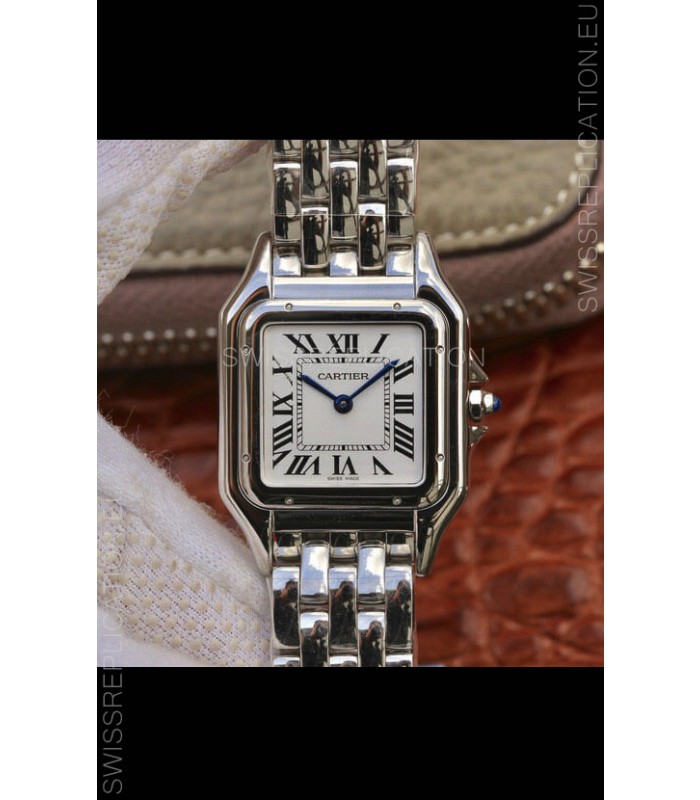 Cartier PANTHERE Edition 1:1 Mirror Quality Swiss Replica Watch in White Dial - Steel Bezel
