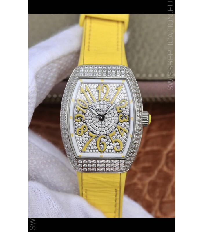 Franck Muller Vanguard Ladies 1:1 Mirror Swiss Replica Watch 32MM Wide Steel Casing