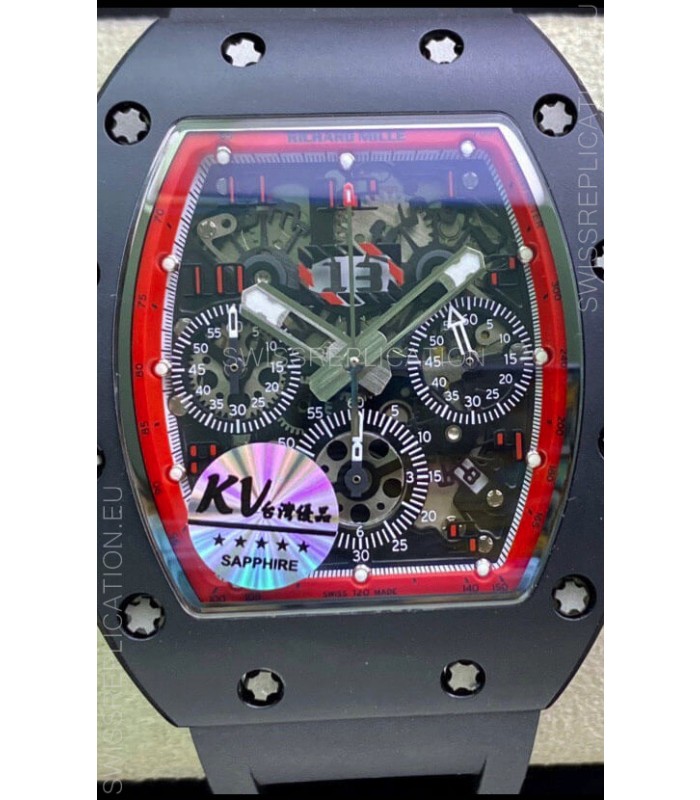 Richard Mille RM011 Felipe Massa 1:1 Mirror Quality One Piece Black Ceramic Case Watch