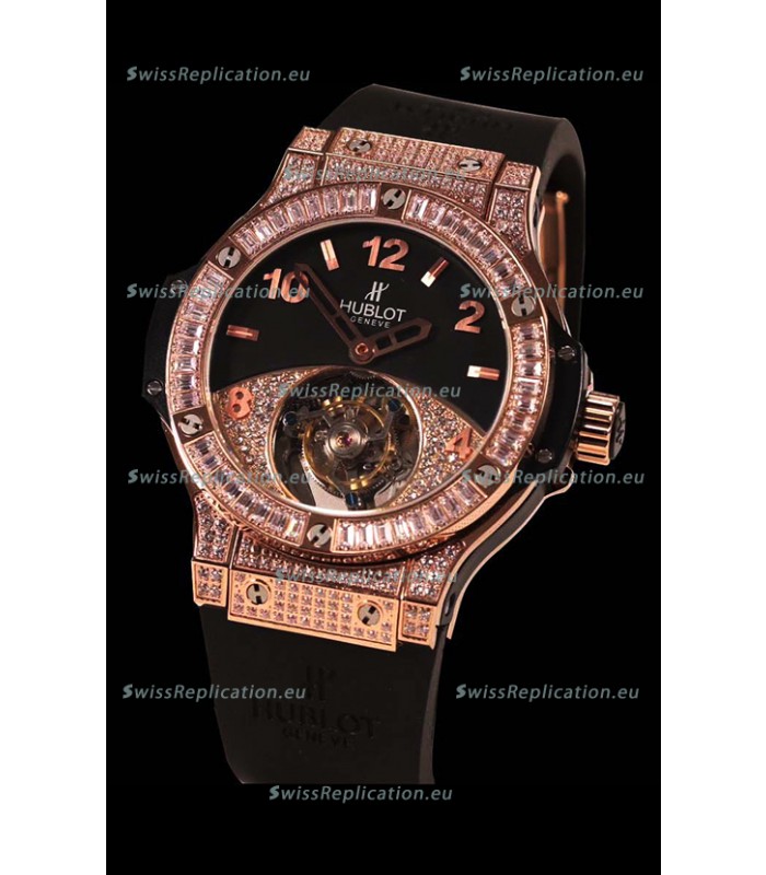Hublot Tourbillon Solo Bang Sapphires Pink Gold Swiss Watch