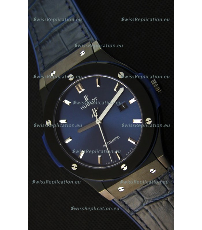 Hublot Classic Fusion Ceramic Blue Swiss Replica Watch - 1:1 Mirror Replica 