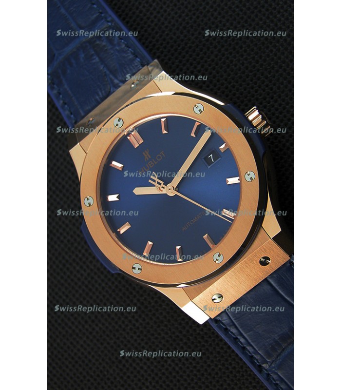 Hublot Classic Fusion Blue King Gold Swiss Replica Watch - 1:1 Mirror Replica