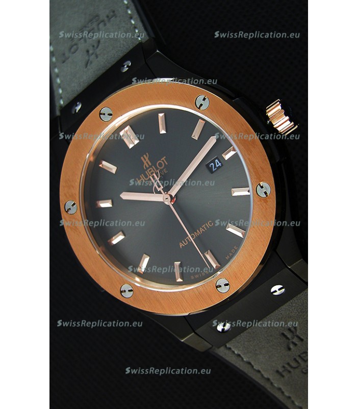 Hublot Classic Fusion Ceramic King Gold Grey Dial Swiss Replica Watch - 1:1 Mirror Replica