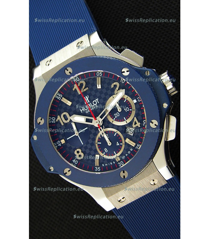 Hublot Big Bang Blue Steel Carbon Dial Swiss Replica Watch 1:1 Mirror Replica