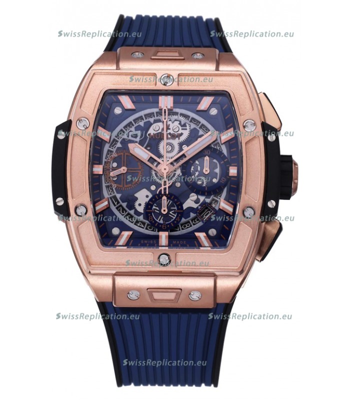 Hublot Spirit of Bang Rose Gold Casing Blue Dial - 42MM Swiss Replica