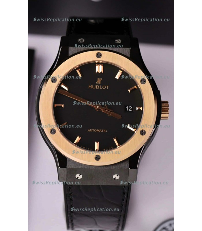 Hublot Classic Fusion Ceramic Casing Rose Gold Bezel Superclone Watch 42MM