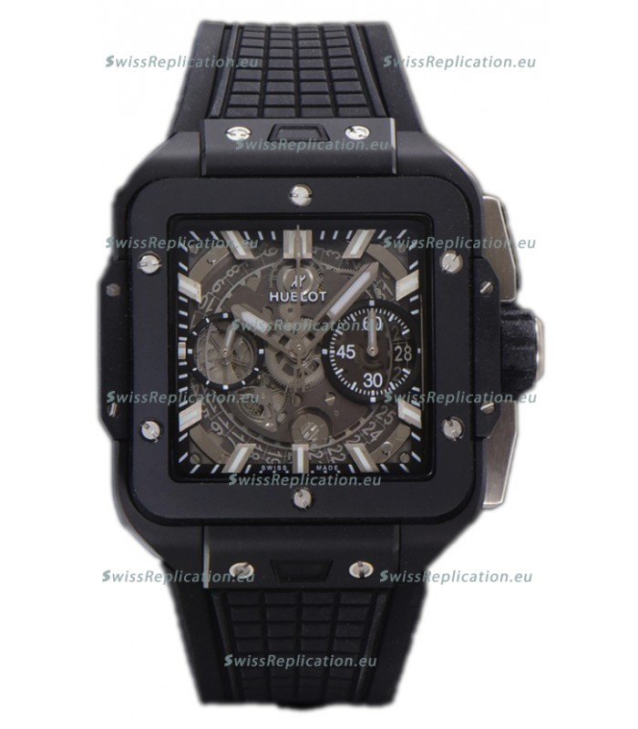 Hublot Square Bang Unico Black Ceramic Casing Chronograph Watch 1:1 Mirror Replica