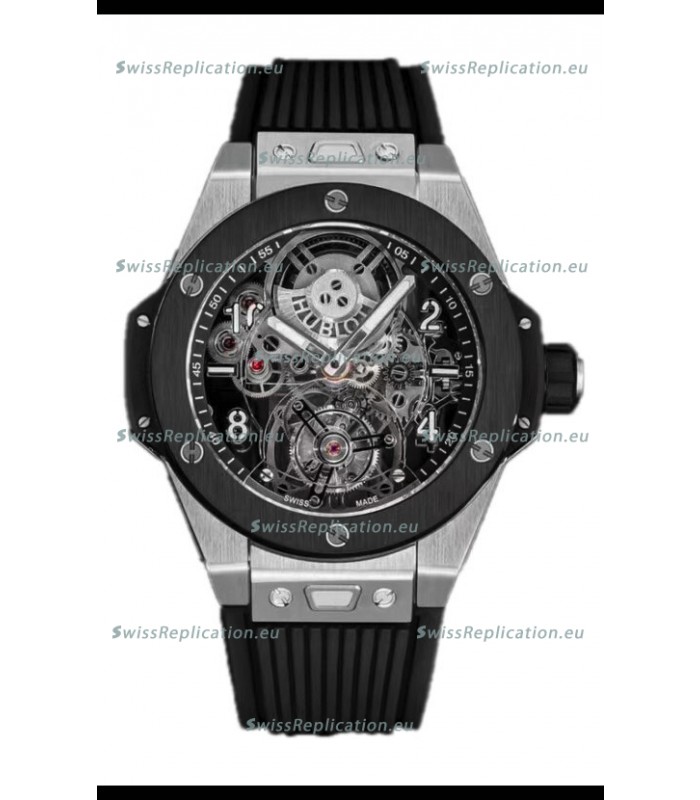 Hublot Big Bang Tourbillon Titanium Casing Ceramic Bezel Watch in 45MM 1:1 Mirror Replica