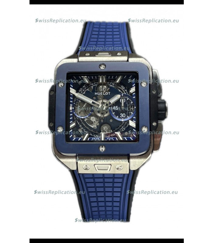 Hublot Square Bang Unico Titanium Blue Ceramic Chronograph Watch 1:1 Mirror Replica
