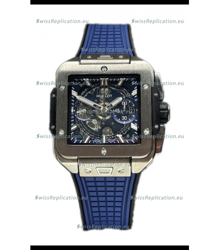 Hublot Square Bang Unico Titanium Blue Chronograph Watch 1:1 Mirror Replica