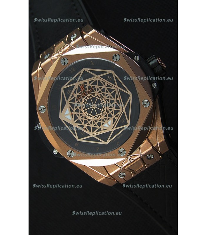 Hublot Big Bang Sang Bleu 45MM Rose Gold Swiss Replica Watch 