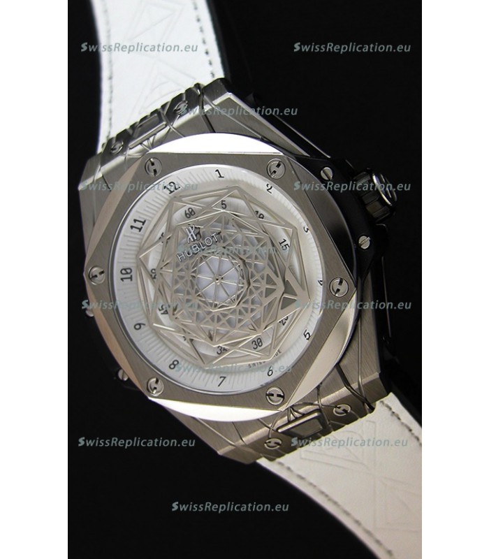 Hublot Big Bang Sang Bleu 45MM Stainless Steel White Dial Swiss Replica Watch 