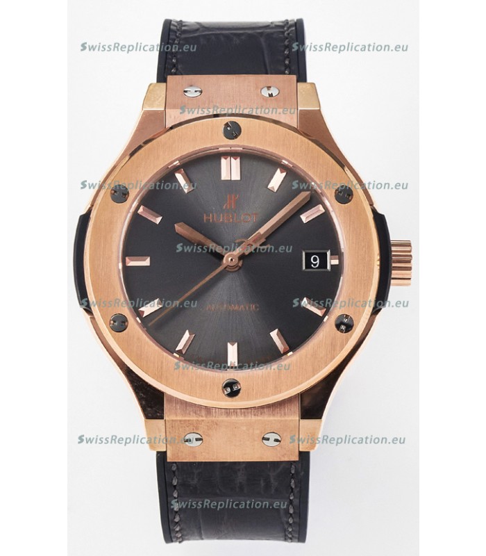 Hublot Super Clone Classic Fusion Rose Gold 38MM 1:1 Mirror Replica Watch Grey Dial