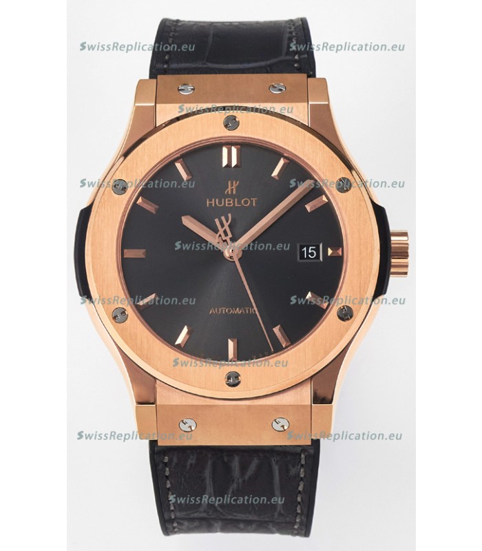 Hublot Super Clone Classic Fusion Rose Gold 42MM 1:1 Mirror Replica Watch Grey Dial
