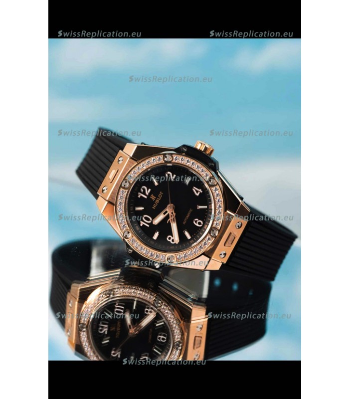 Hublot Big Bang One Click King Black Dial Rose Gold Swiss Replica Watch 39MM