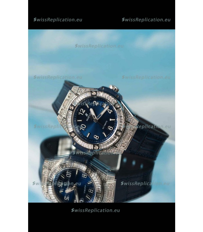Hublot Big Bang One Click King Blue Dial Steel Case Swiss Replica Watch 39MM