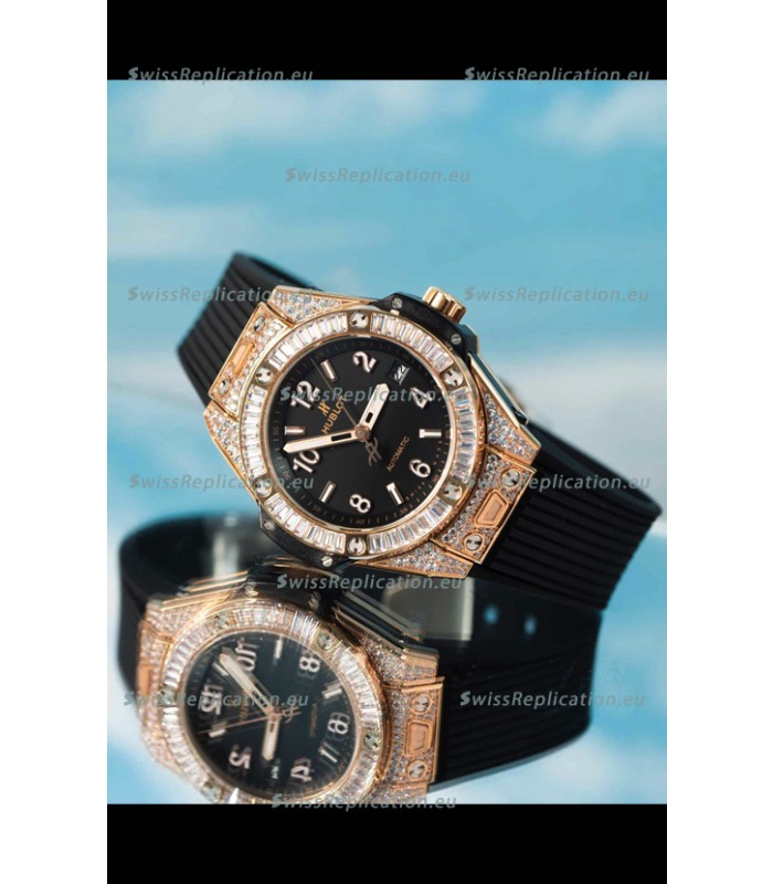 Hublot Big Bang One Click King Black Dial Rose Gold Swiss Replica Watch 39MM