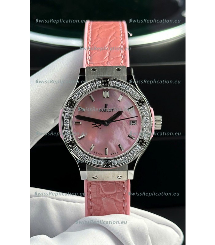 Hublot Super Clone Classic Fusion Titanium 33MM 1:1 Mirror Replica Watch Pink MOP Dial