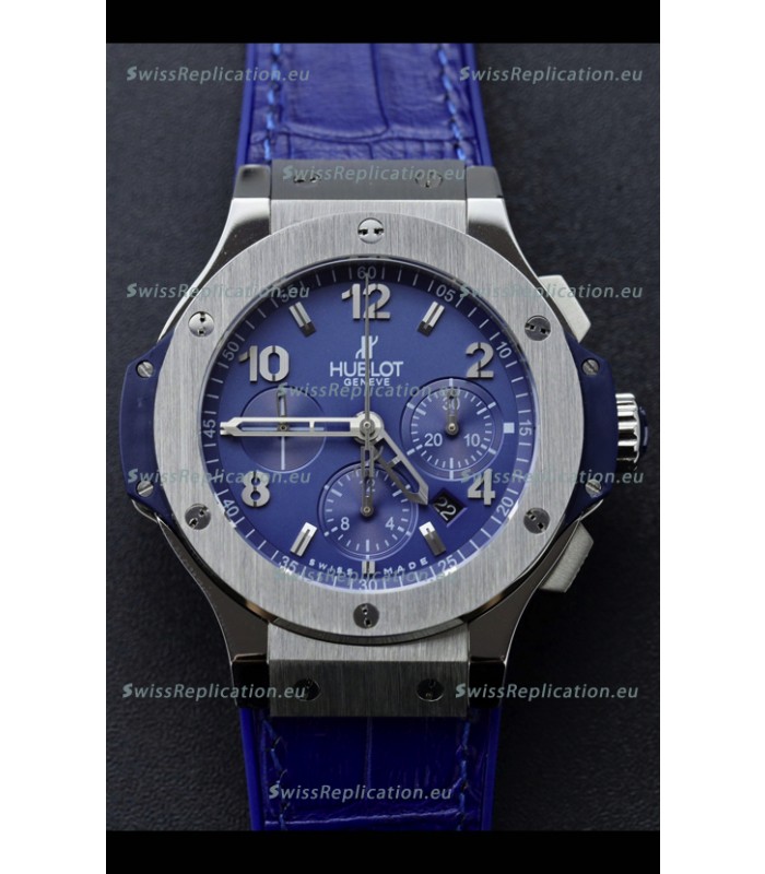 Hublot Super Clone Big Bang Edition Watch in Titanium Casing Blue Dial 1:1 Mirror Replica