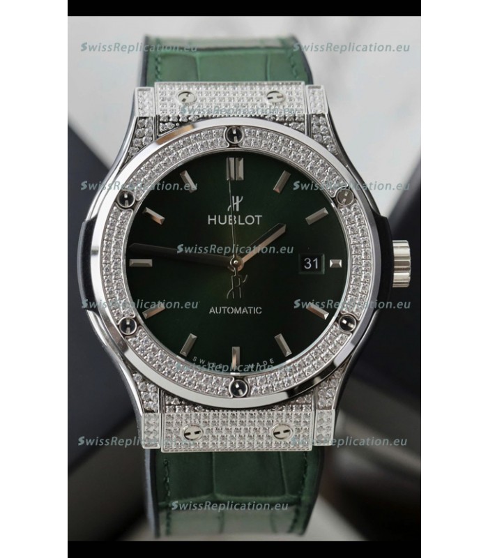 Hublot Classic Fusion Automatic Steel Green Dial 42MM Superclone Replica Watch