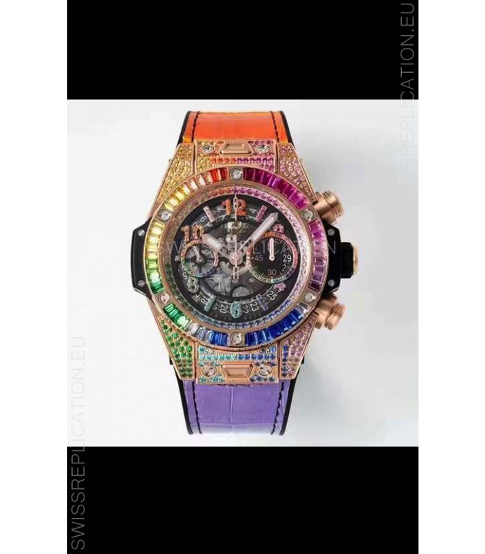 Hublot Big Bang UNICO Rose Gold Rainbow Swiss 1:1 Mirror Replica Watch