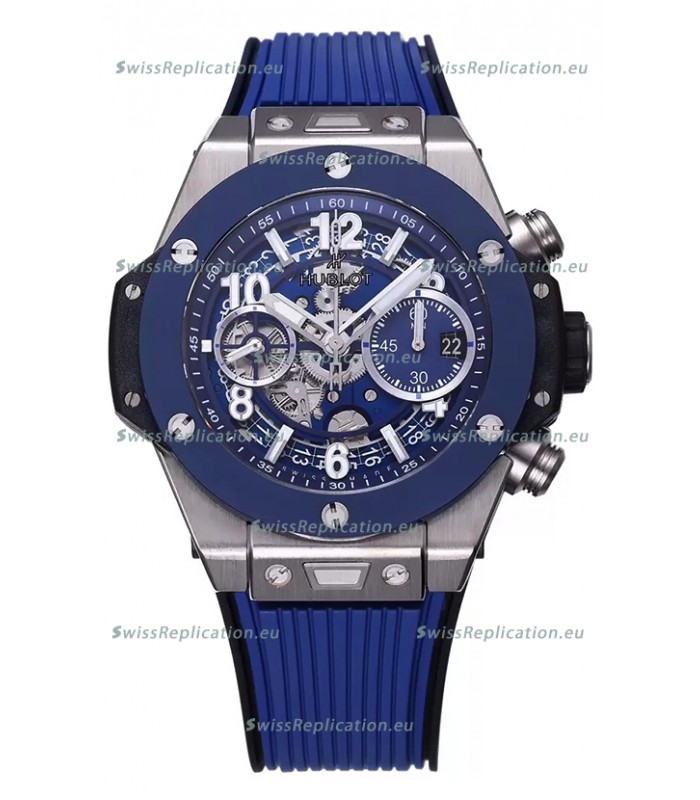 Hublot Big Bang Unico Blue Stainless Steel Casing 1:1 Mirror Edition Swiss Replica Watch