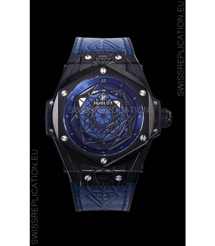Hublot Big Bang One Click Sang Bleu 1:1 Mirror Replica in Ceramic Casing - 45MM Blue Dial