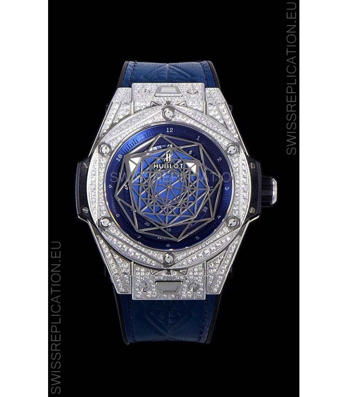Hublot Big Bang One Click Sang Bleu 1:1 Mirror Replica in Stainless Steel Casing 45MM - Blue Dial