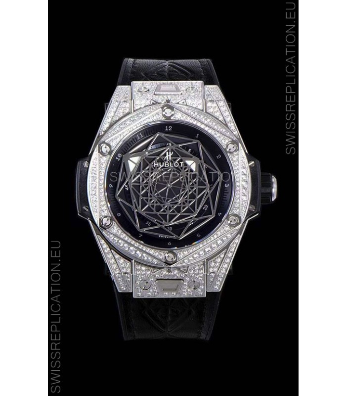 Hublot Big Bang One Click Sang Bleu 1:1 Mirror Replica in Stainless Steel Casing 45MM - Black Dial
