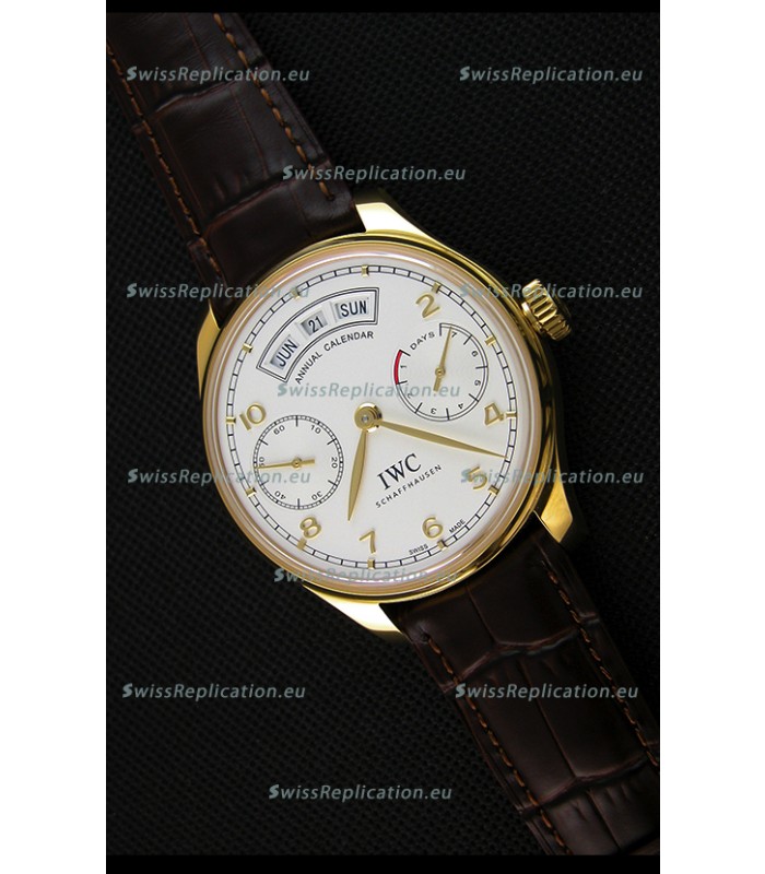 IWC Portugieser Annual Calender White Dial Yellow Gold IW503502 1:1 Mirror Replica 