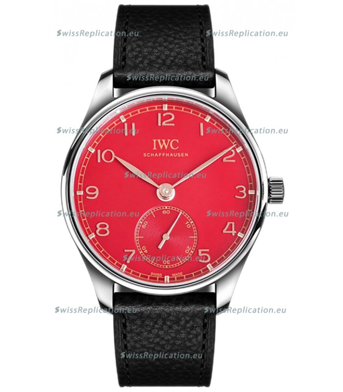 IWC Portugieser Automatic 40 IW3583 Red Dial in Stainless Steel 1:1 Mirror Replica Watch 