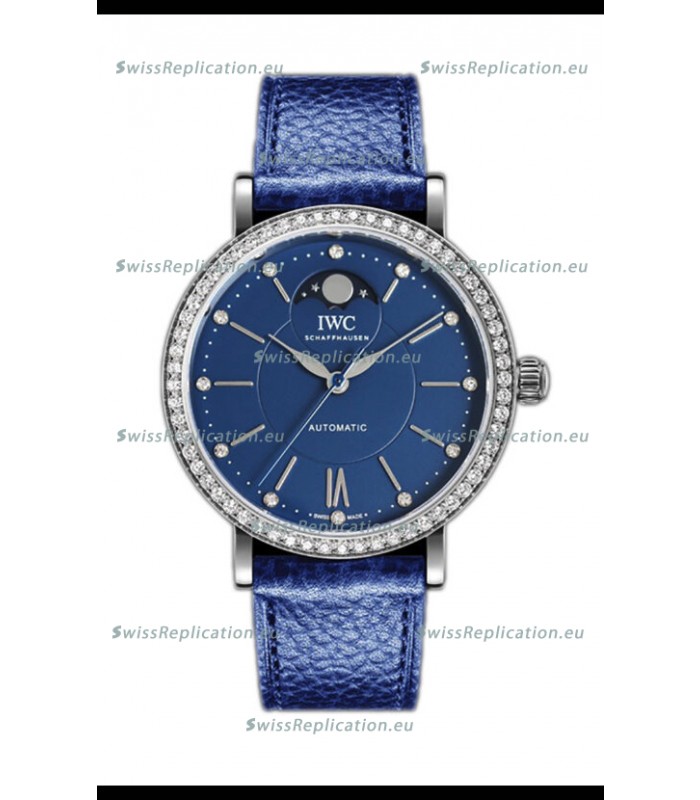 IWC Portofino IW659601 Automatic Moon Phase Steel Casing Watch in Blue Dial 37MM