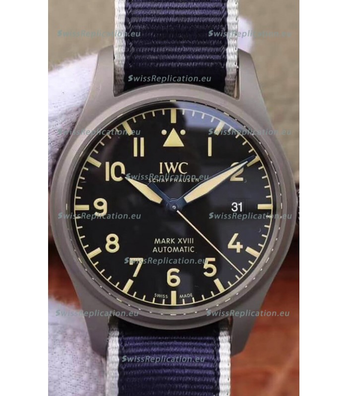 IWC Pilot's MARK XVIII Heritage 1:1 Swiss Watch Titanium Casing NATO STRAP