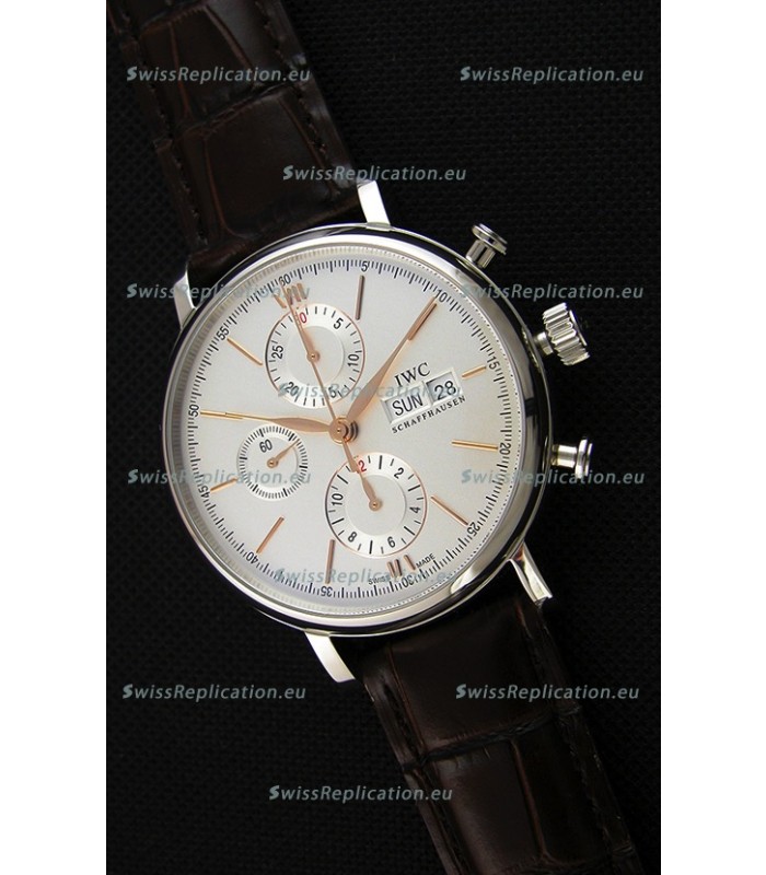 IWC Portofino Chronograph IW391022 White Dial 1:1 Mirror Replica Watch 