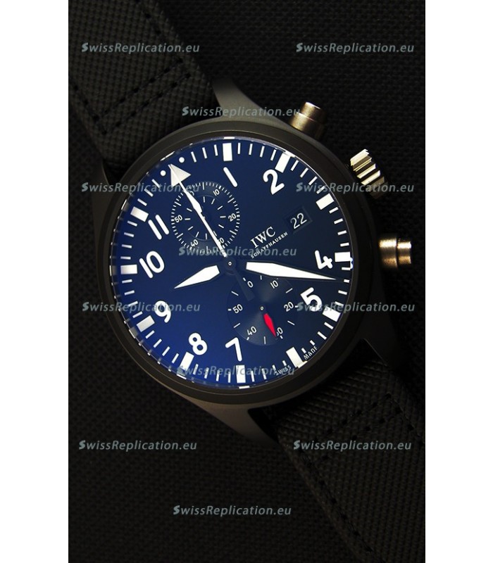 IWC Pilot's Top Gun Chronograph IW389001 1:1 Ceramic Case Ultimate Mirror Replica Watch 