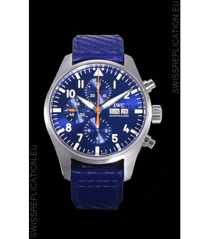 IWC Pilot's Chronograph Steel 1:1 Mirror Replica in Blue Dial Watch 